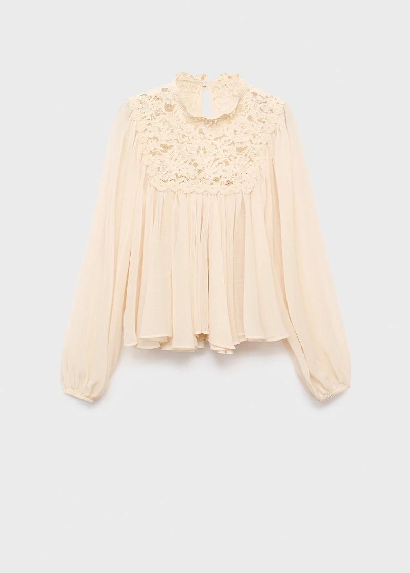 Lace combination blouse