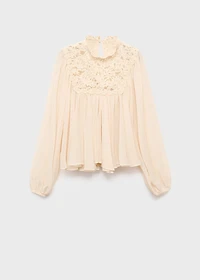 Lace combination blouse