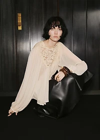 Lace combination blouse
