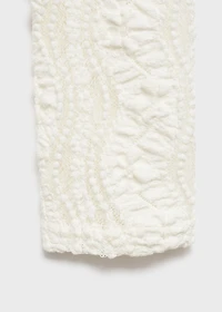 Sweater with perkins collar and lace design