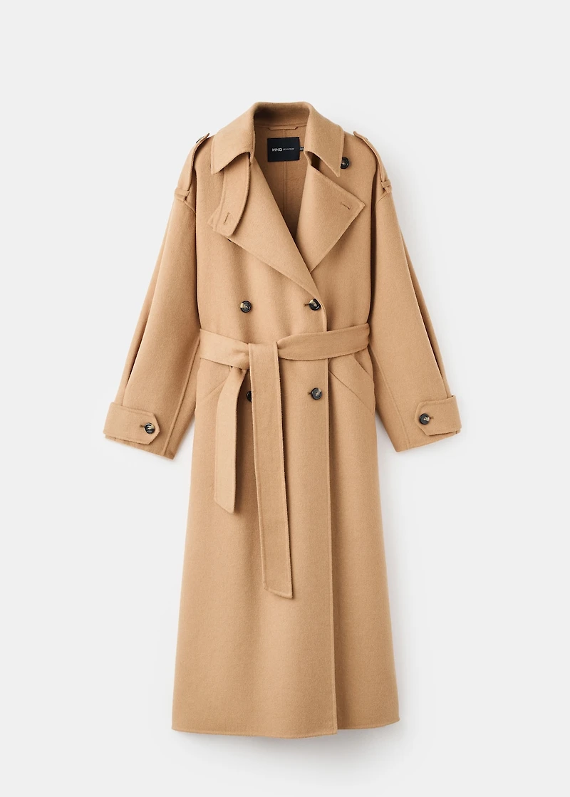 Double-breasted wool coat