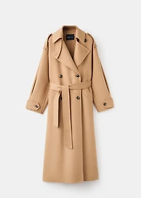 Double-breasted wool coat
