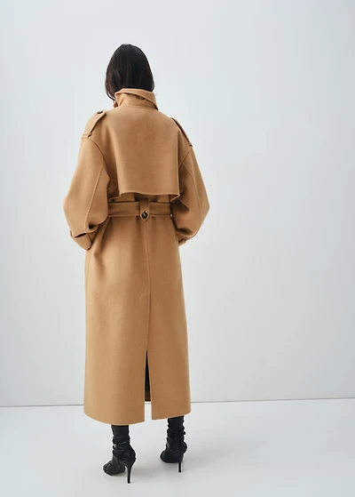 Double-breasted wool coat