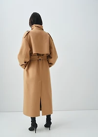 Double-breasted wool coat