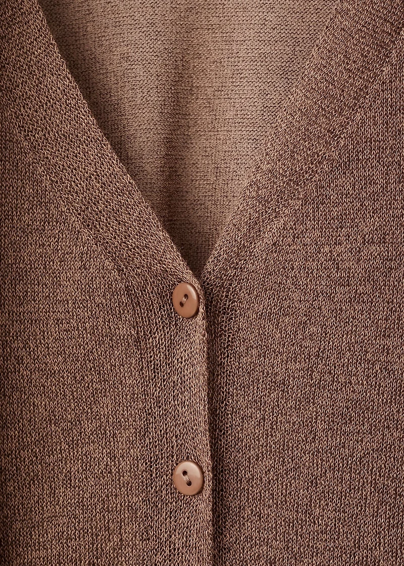 Fine-knit cardigan with foulard