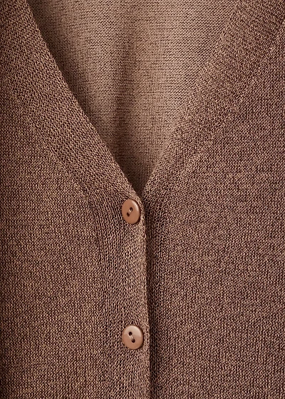 Fine-knit cardigan with foulard