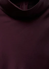 High collar satin blouse