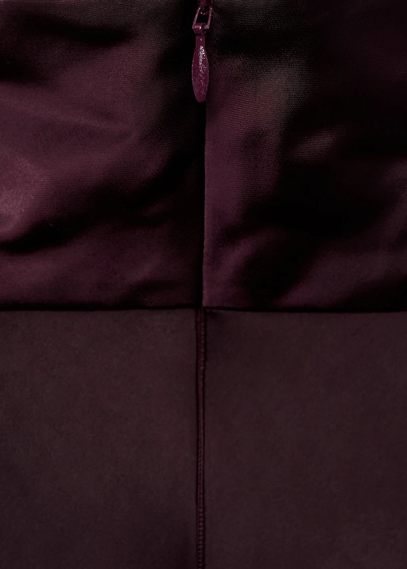 High collar satin blouse