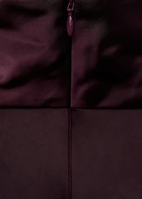 High collar satin blouse