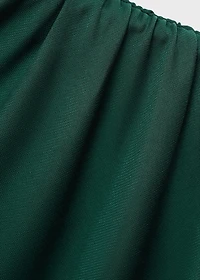 T-shirt with gathered asymmetrical neck