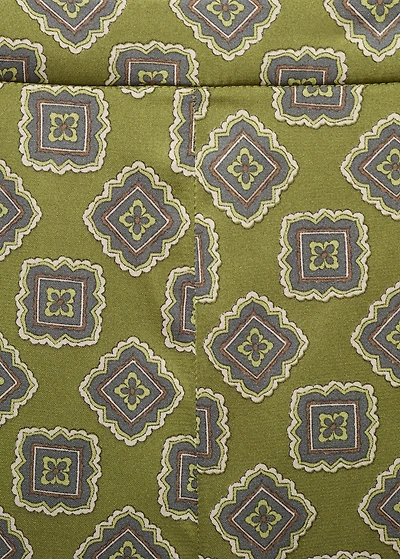 Geometric-print satin pants