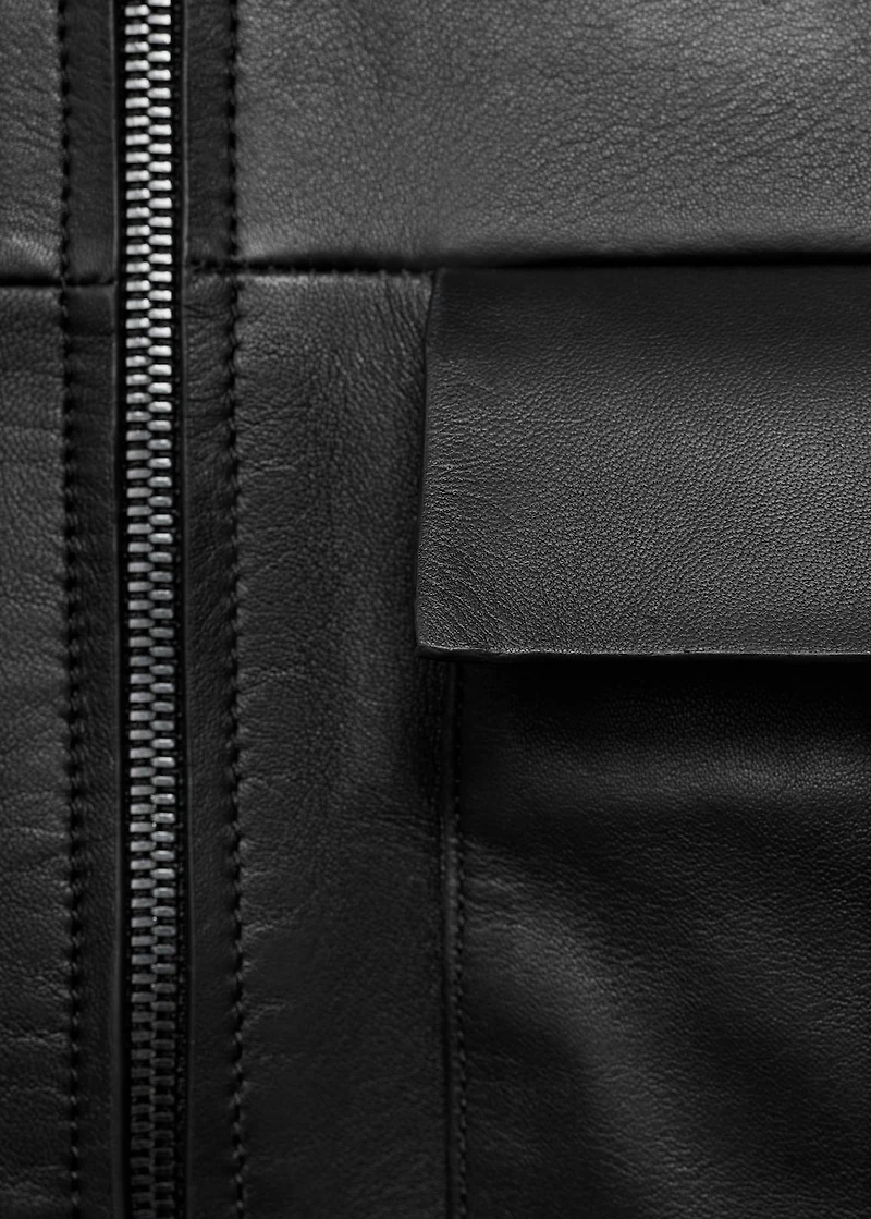 100% leather jacket with pockets