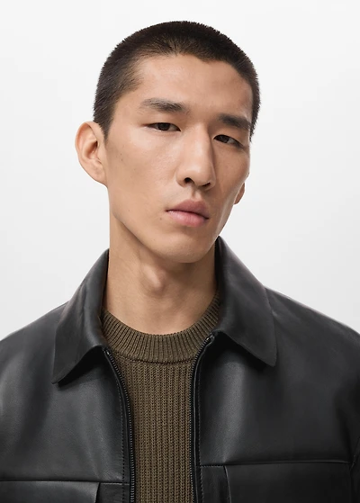 100% leather jacket with pockets