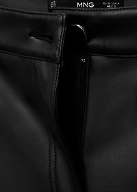 Faux-leather flared trousers