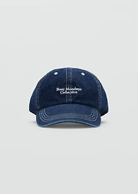 Embroidered denim cap