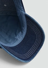 Embroidered denim cap