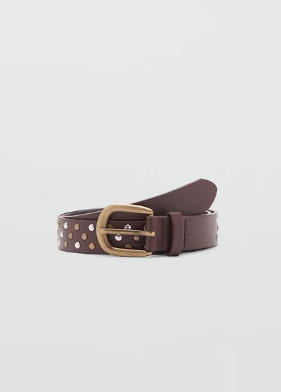 Studded faux-leather belt