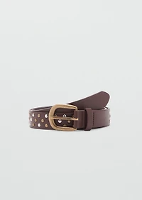 Studded faux-leather belt