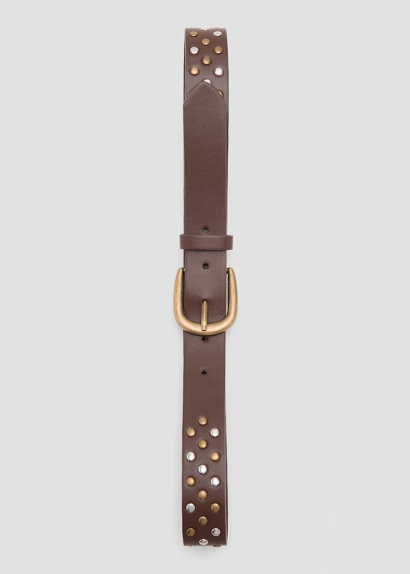 Studded faux-leather belt