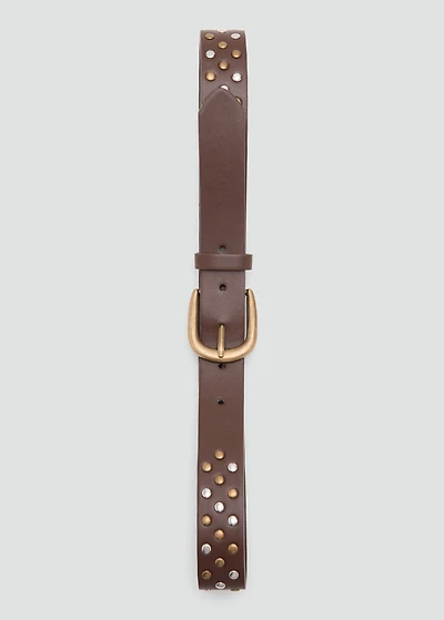 Studded faux-leather belt