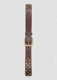 Studded faux-leather belt