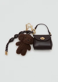 Multi-charm bear handbag keyring