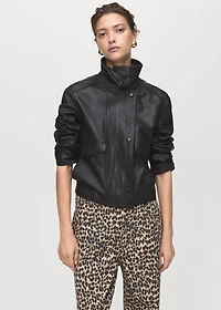 Leopard-print straight jeans