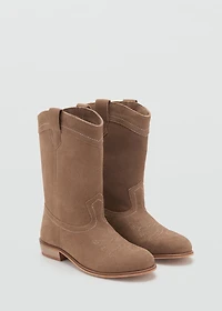 Suede leather boots