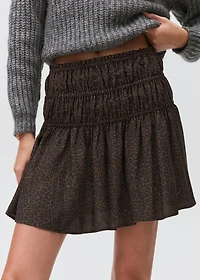 Leopard-print gathered skirt