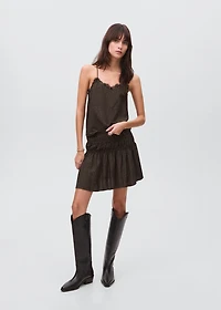 Leopard-print gathered skirt