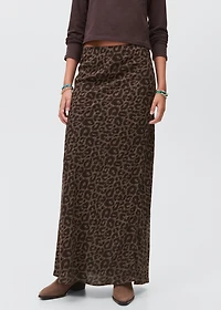 Long leopard-print skirt