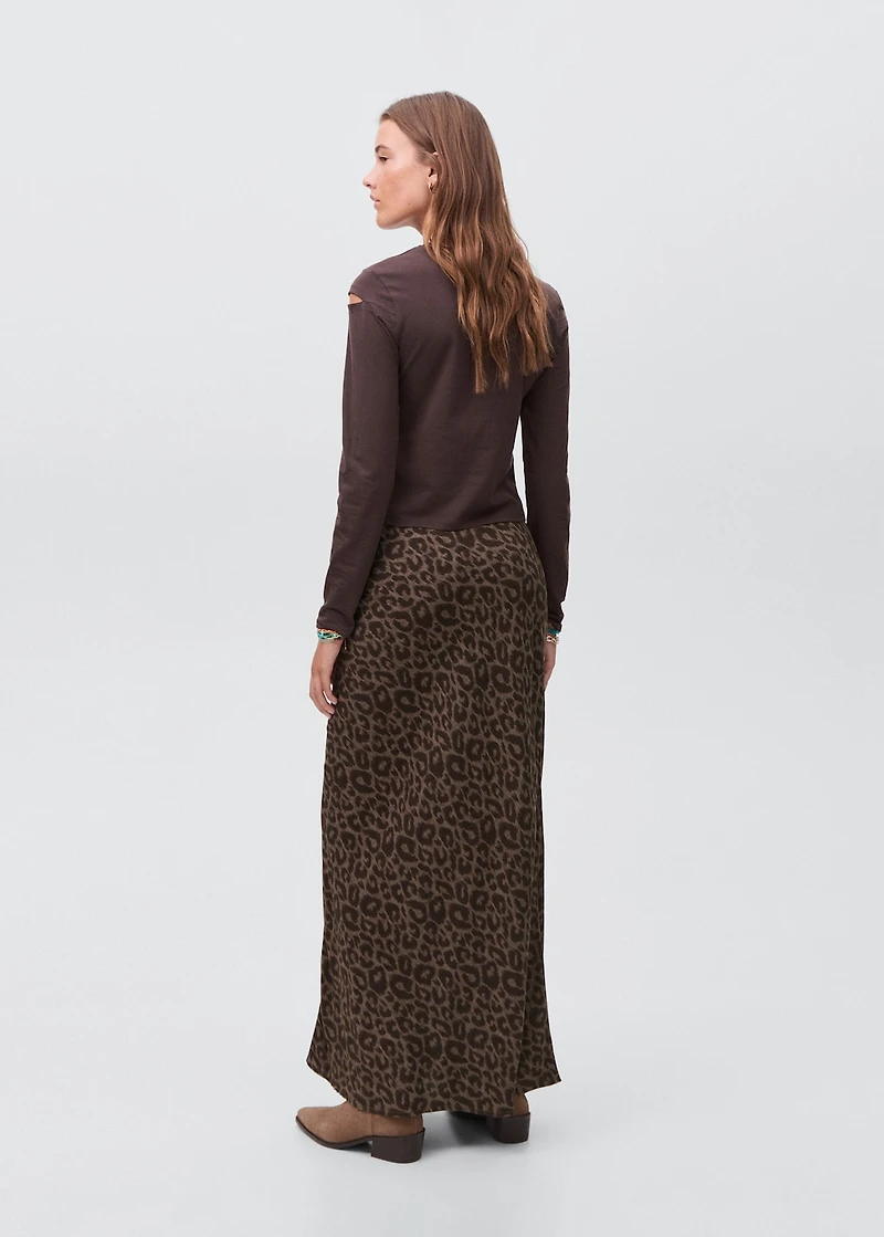 Long leopard-print skirt
