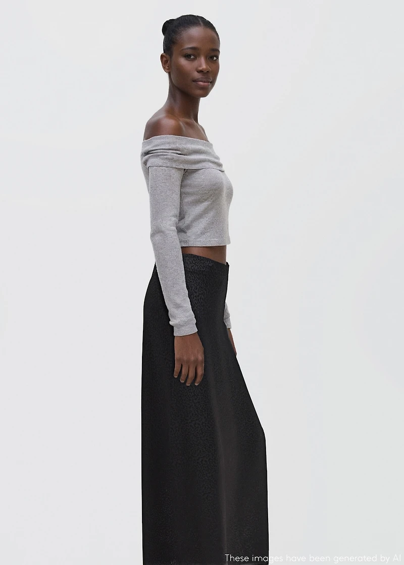 Long leopard-print skirt