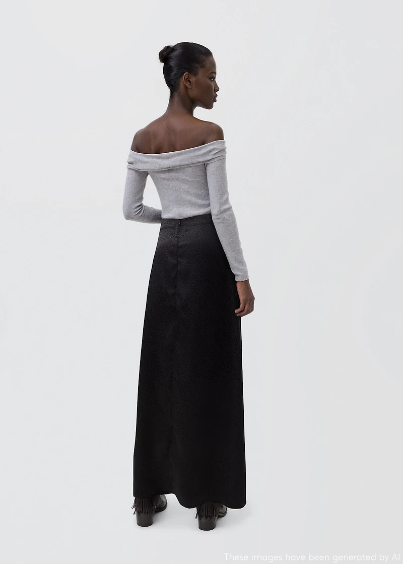 Long leopard-print skirt