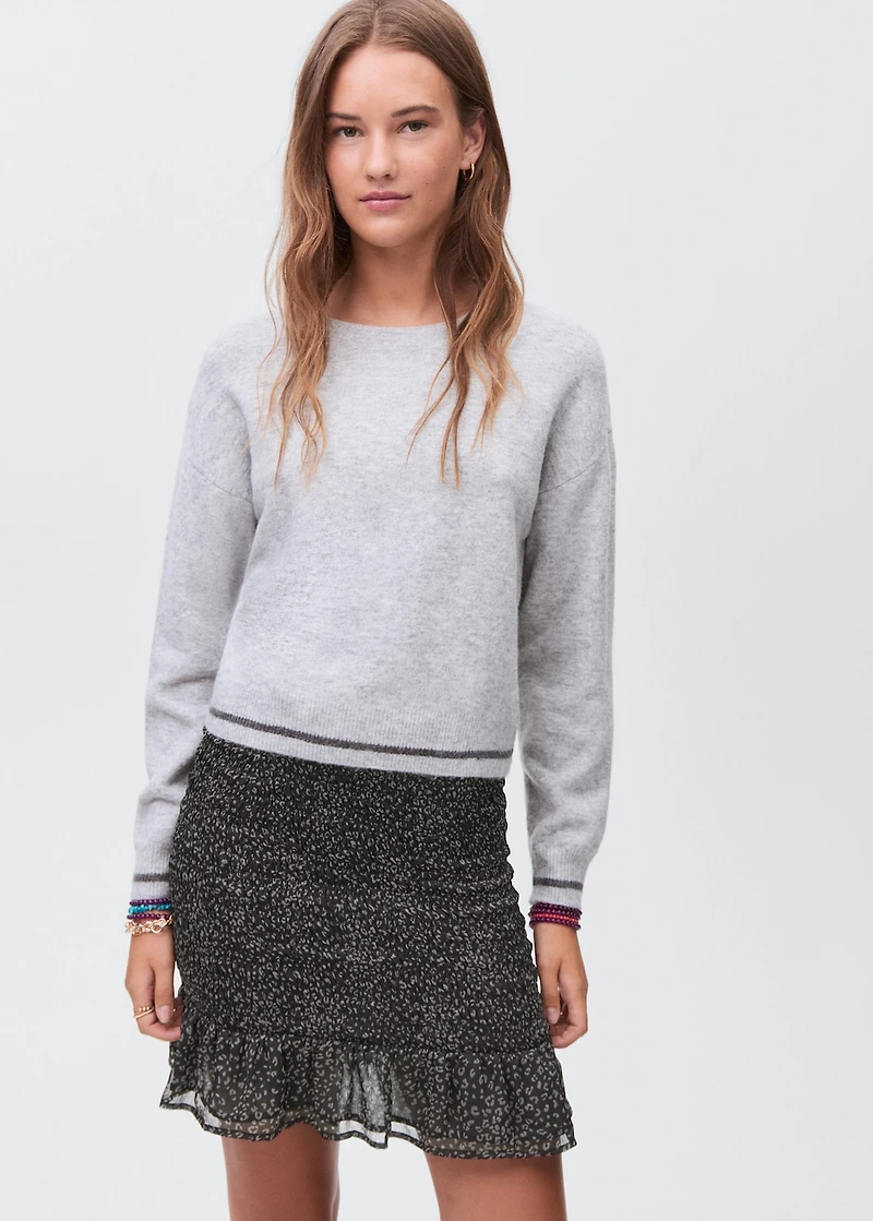 Leopard-print skirt with ruffles