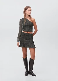 Leopard-print skirt with ruffles