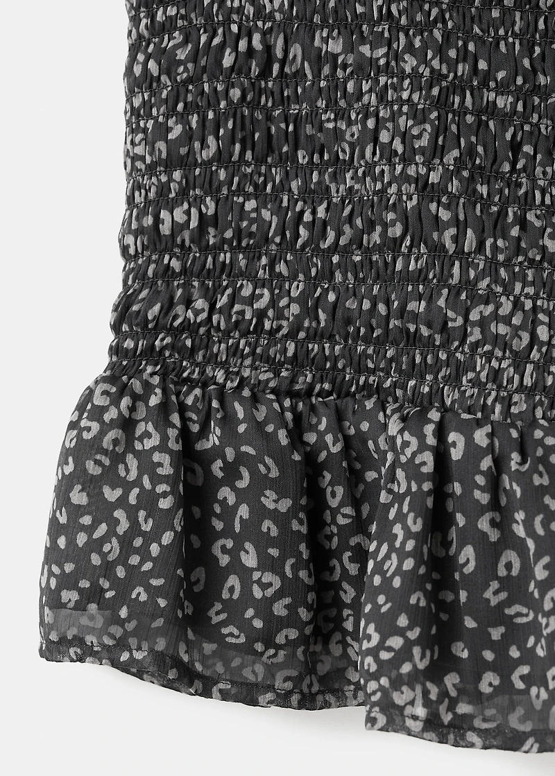 Leopard-print skirt with ruffles