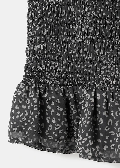 Leopard-print skirt with ruffles