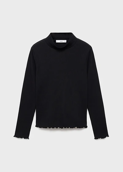 Ribbed high neck t-shirt