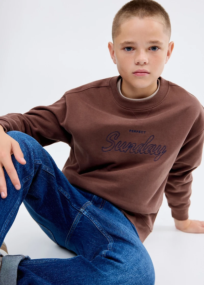 Embroidered cotton sweatshirt