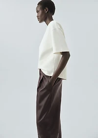 100% leather straight-leg pants