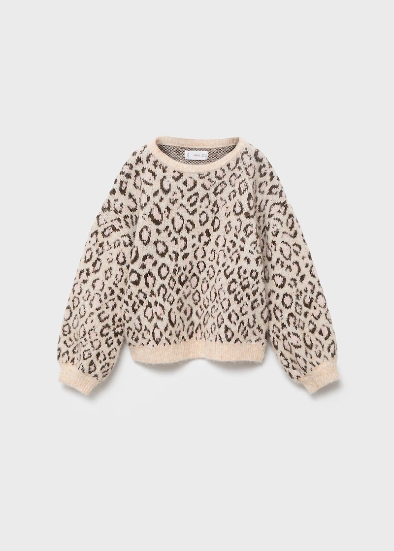 Leopard-print knitted sweater