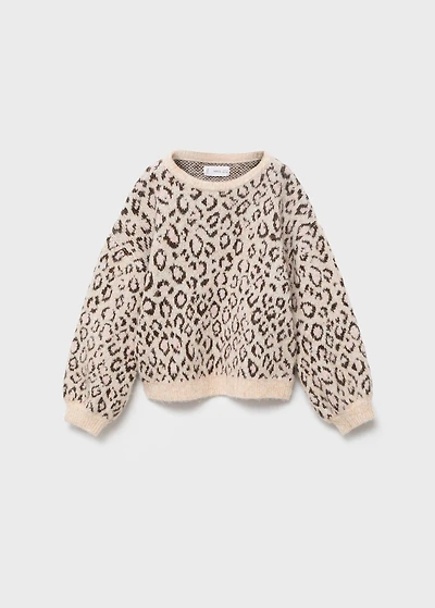 Leopard-print knitted sweater