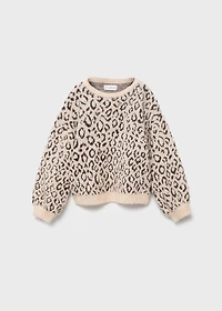 Leopard-print knitted sweater