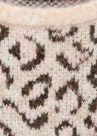 Leopard-print knitted sweater