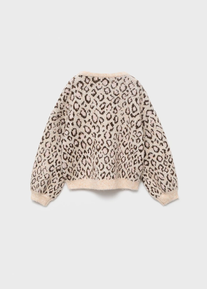 Leopard-print knitted sweater