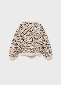 Leopard-print knitted sweater