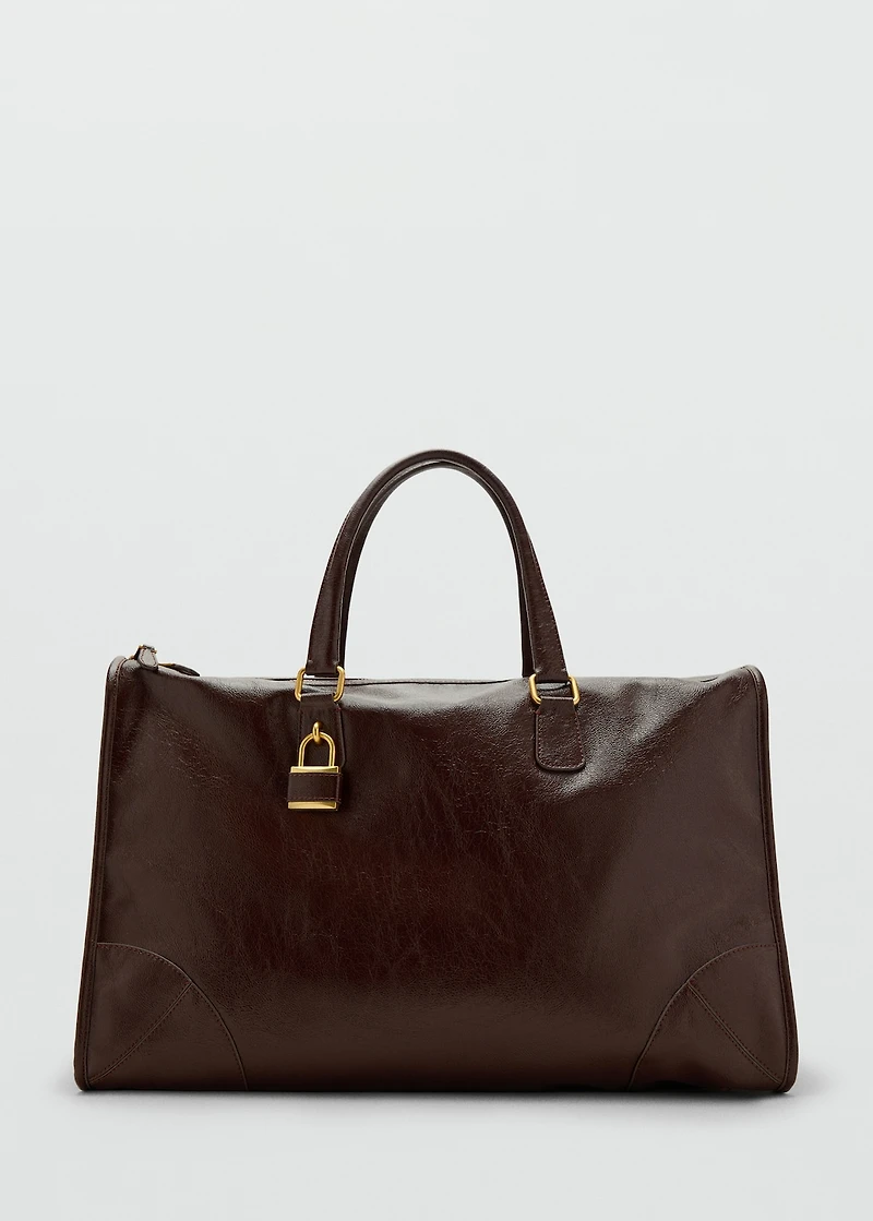 Maxi shiny handbag with straps