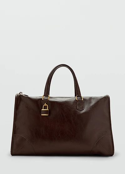 Maxi shiny handbag with straps