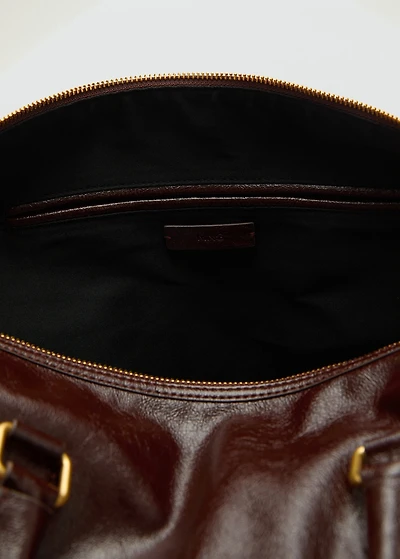 Maxi shiny handbag with straps